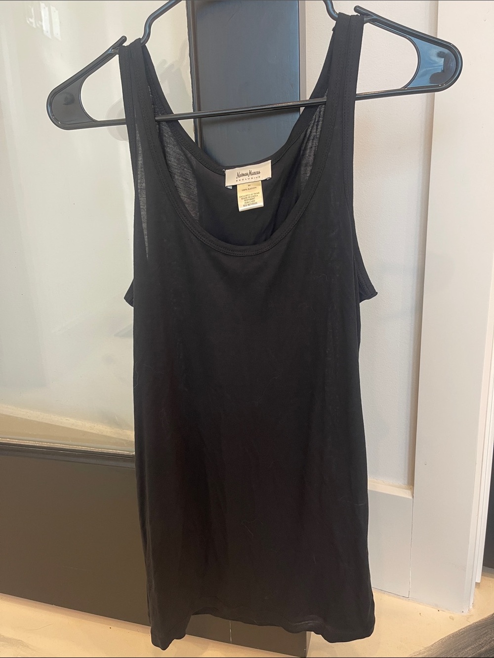 Neiman Marcus Black Scoop Neck Tank Top